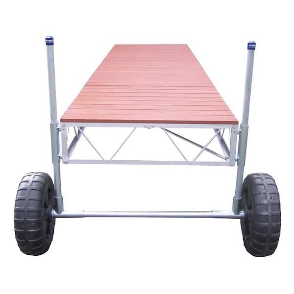 24 ft. Straight Roll-in Dock with Brown Aluminum Decking