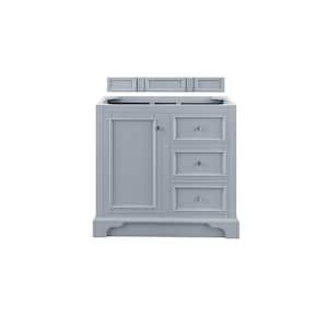 De Soto 37.3 in. W x 23.5 in.D x 36.3 in. H Single Bath Vanity in Silver Gray with Solid Surface Top in Arctic Fall