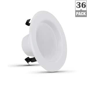 4 in. 50-Watt Equivalent Soft White CEC Title 24 Integrated LED Retrofit White Recessed Light Trim Downlight (36-Pack)