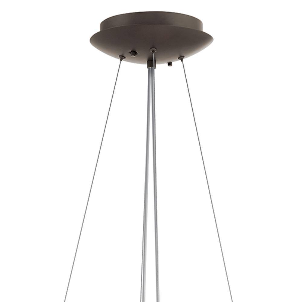 Satin Nickel LED Ambient Drum Chandelier with White Shade