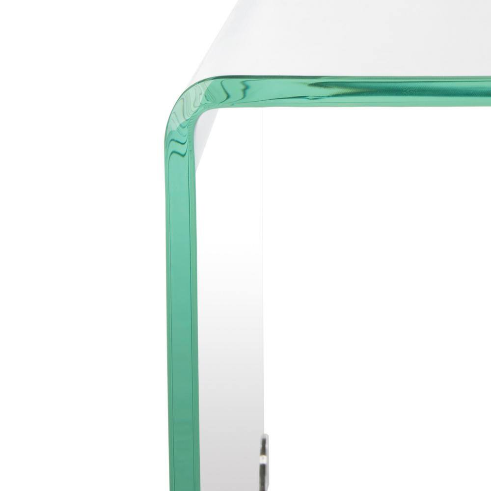 Crysta 47'' Clear to White Ombre Glass Rectangular Coffee Table