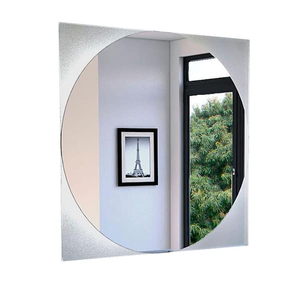 23.6 in. W x 23.6 in. H Round Framless Mirror Wall Mirror Bathroom Vanity Mirror