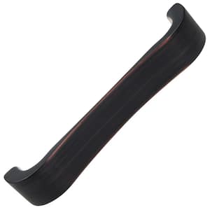4-1/2 in. Center Oil Rubbed Bronze Smooth Curved Flat Cabinet Pull Handles (10-Pk)