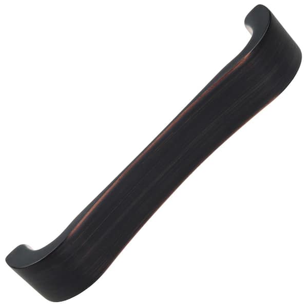 GlideRite 4-1/2 in. Center Oil Rubbed Bronze Smooth Curved Flat Cabinet Pull Handles (10-Pk)