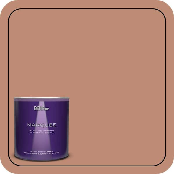 BEHR MARQUEE 1 qt. #230F-5 Suntan Glow Eggshell Enamel Interior Paint & Primer