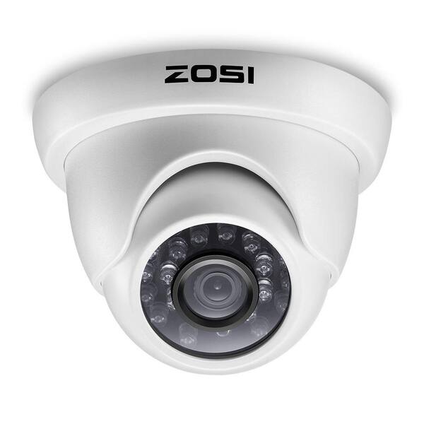 ZOSI 1 Wired 1080p Indoor/Outdoor Dome Security Camera 4 in. 1 Compatible for TVI/CVI/AHD/CVBS DVR