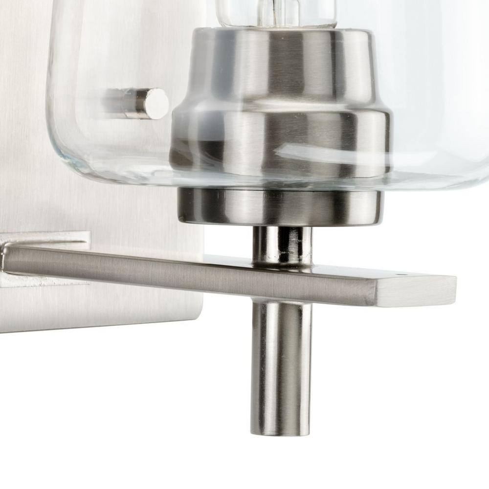 Brushed Nickel Cylinder Wall Sconce with Clear Glass Shade