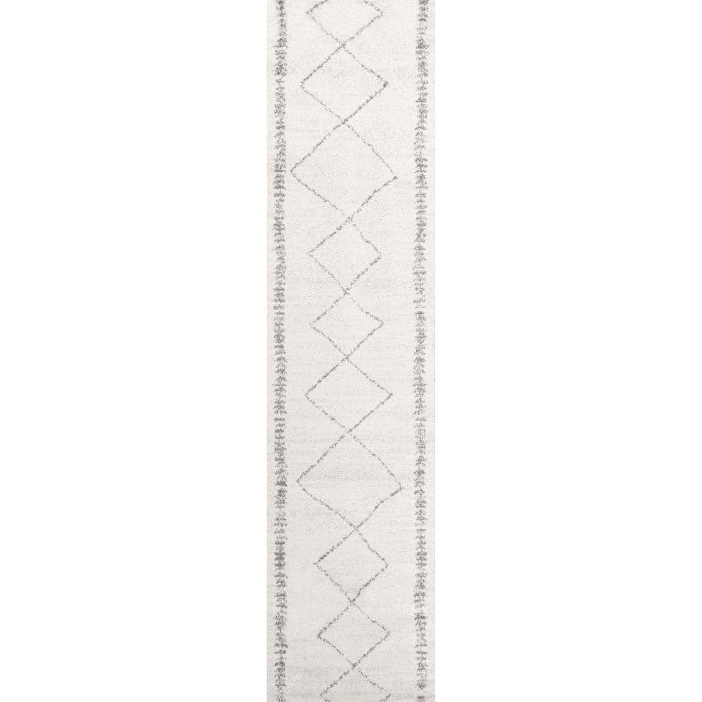 Handmade Cream and Gray Geometric Reversible Area Rug