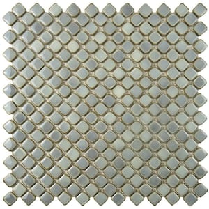 Hudson Diamond Grey Eye 12-3/8 in. x 12-3/8 in. Porcelain Mosaic Tile (10.9 sq. ft./Case)