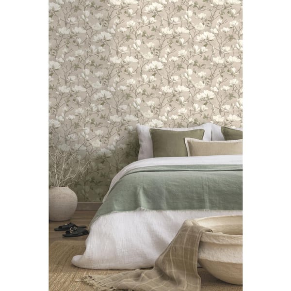 Walls Republic Pink Meandering Magnolias Print Non Woven Non-Pasted Textured Wallpaper 57 Sq. Ft.