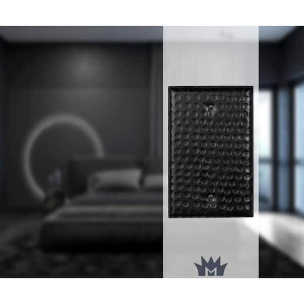 Hammered 1-Gang Black Blank/No Device Metal Wall Plate (2-Pack)