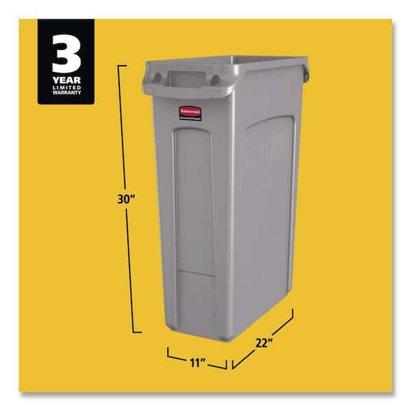 Rubbermaid Afvalbak Slim Jim Vented met luchtsleuven 60L groen