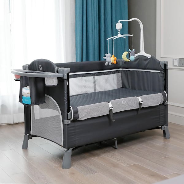 Baby Crib,3 in 1 Bassinet for Baby,Bedside Sleeper Bedside Baby bassinets Crib for Newborn,Adjustable Portable Baby Bed for Infant/Baby,Gray 
