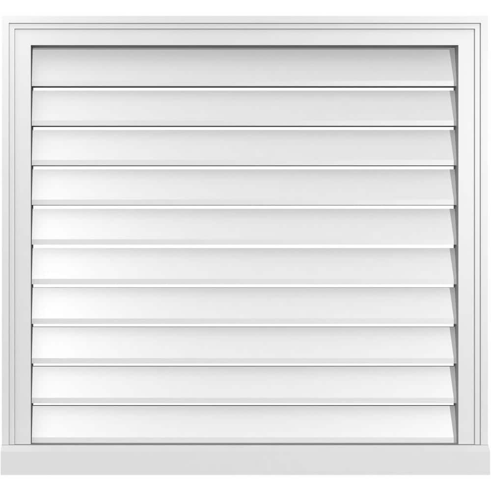 34 in. x 32 in. Vertical Surface Mount PVC Gable Vent: Functional with Brickmould Sill Frame price history on PriceWatchPro