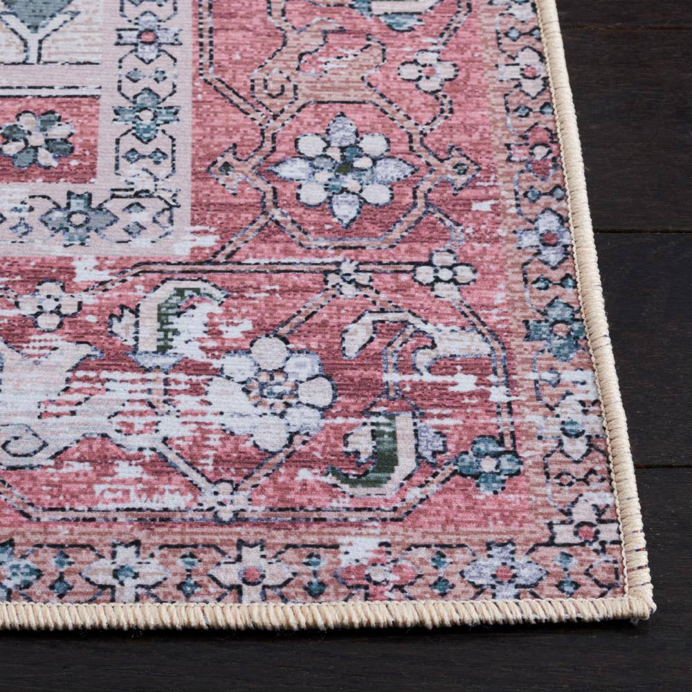 Tucson 6' Square Grey Blue and Rust Synthetic Area Rug