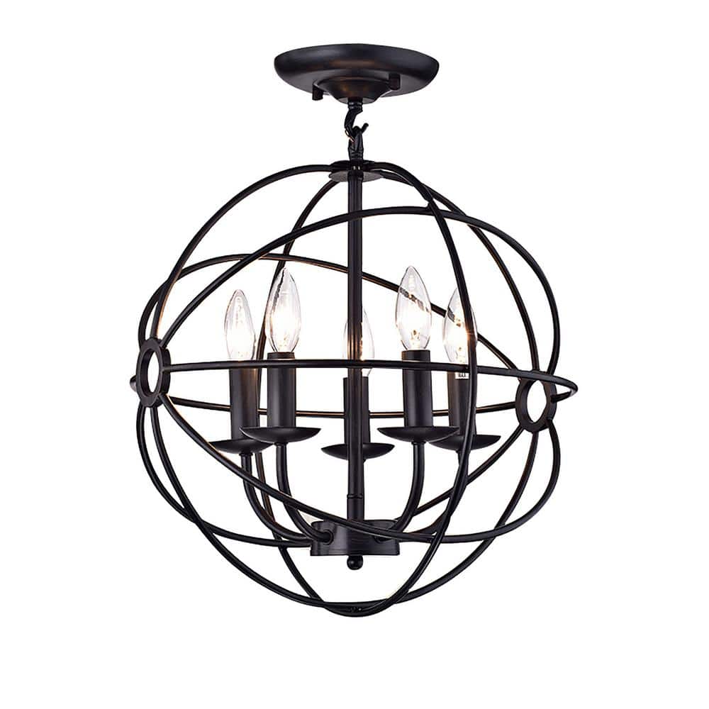 Shindan 16 in. 5-Light Indoor Black Chandelier with Light Kit price history on PriceWatchPro