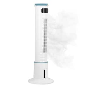 43 in. Mist Tower Fan, 12 Speeds and 3 Modes Settings Standing Fan, 15-Hour Timing Closure Cooling Fan, Low Noise-White
