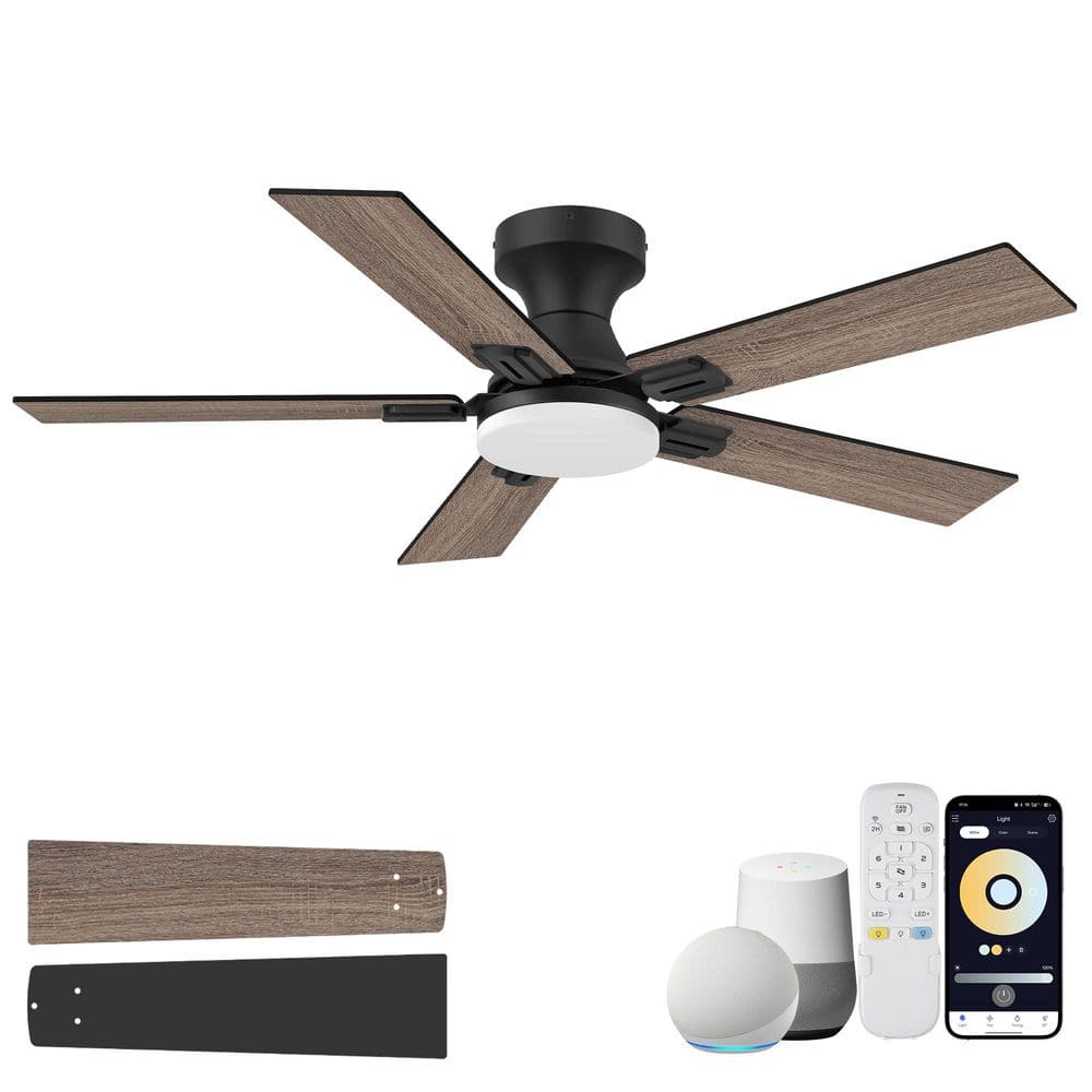 42in. Black Smart Flush Mount Outdoor Indoor Ceiling Fan with LED Lights,Remote/APP/Alexa, Quiet DC Motor, Easy Install price history on PriceWatchPro