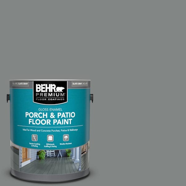 BEHR PREMIUM 1 gal. #PFC-63 Slate Gray Gloss Enamel Interior/Exterior Porch and Patio Floor Paint