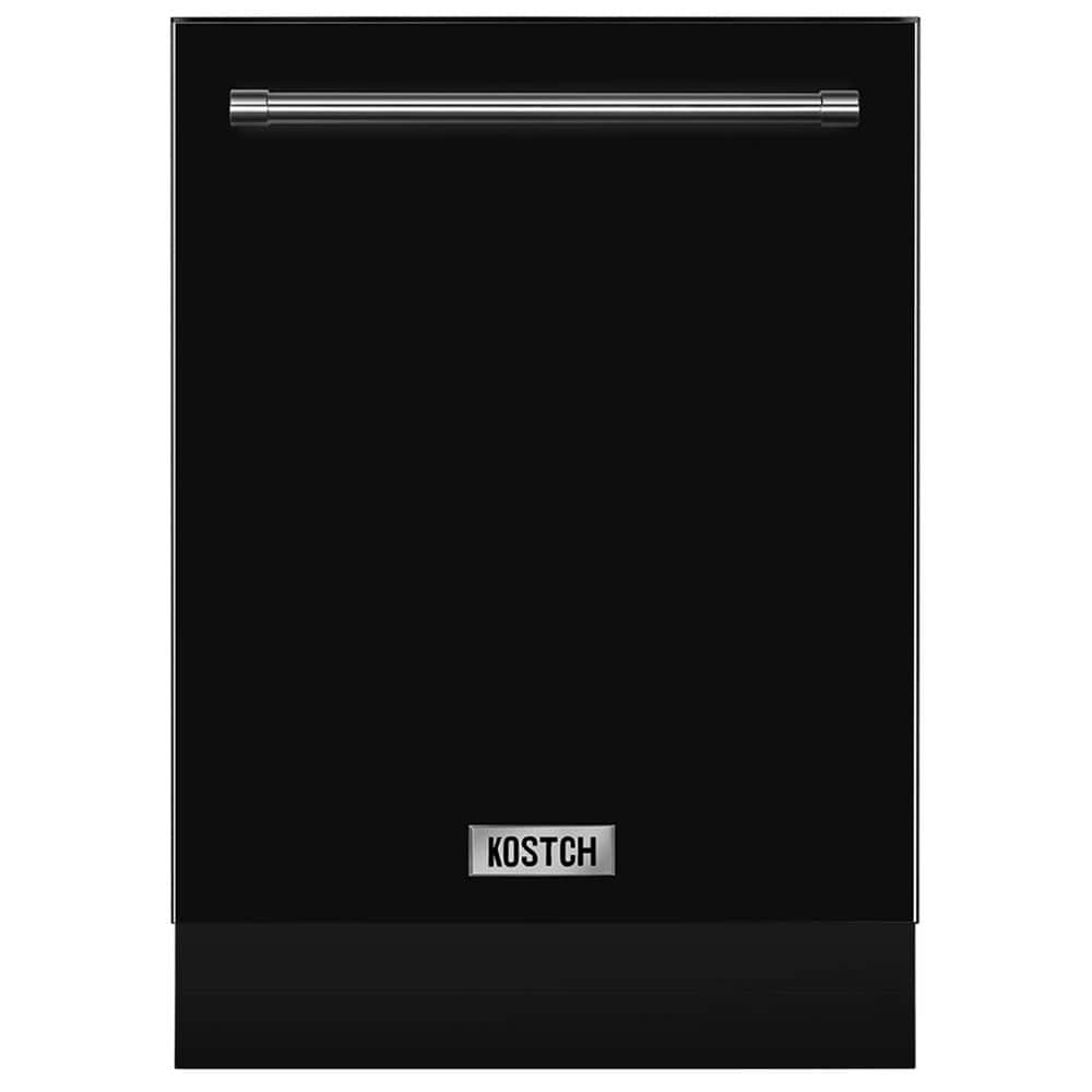 KOSTCH 24-in. Top Control Dishwasher Built-In Tall Tub with Third rack in Stainless Steel with 47dBA, Black Door, ENERGY STAR