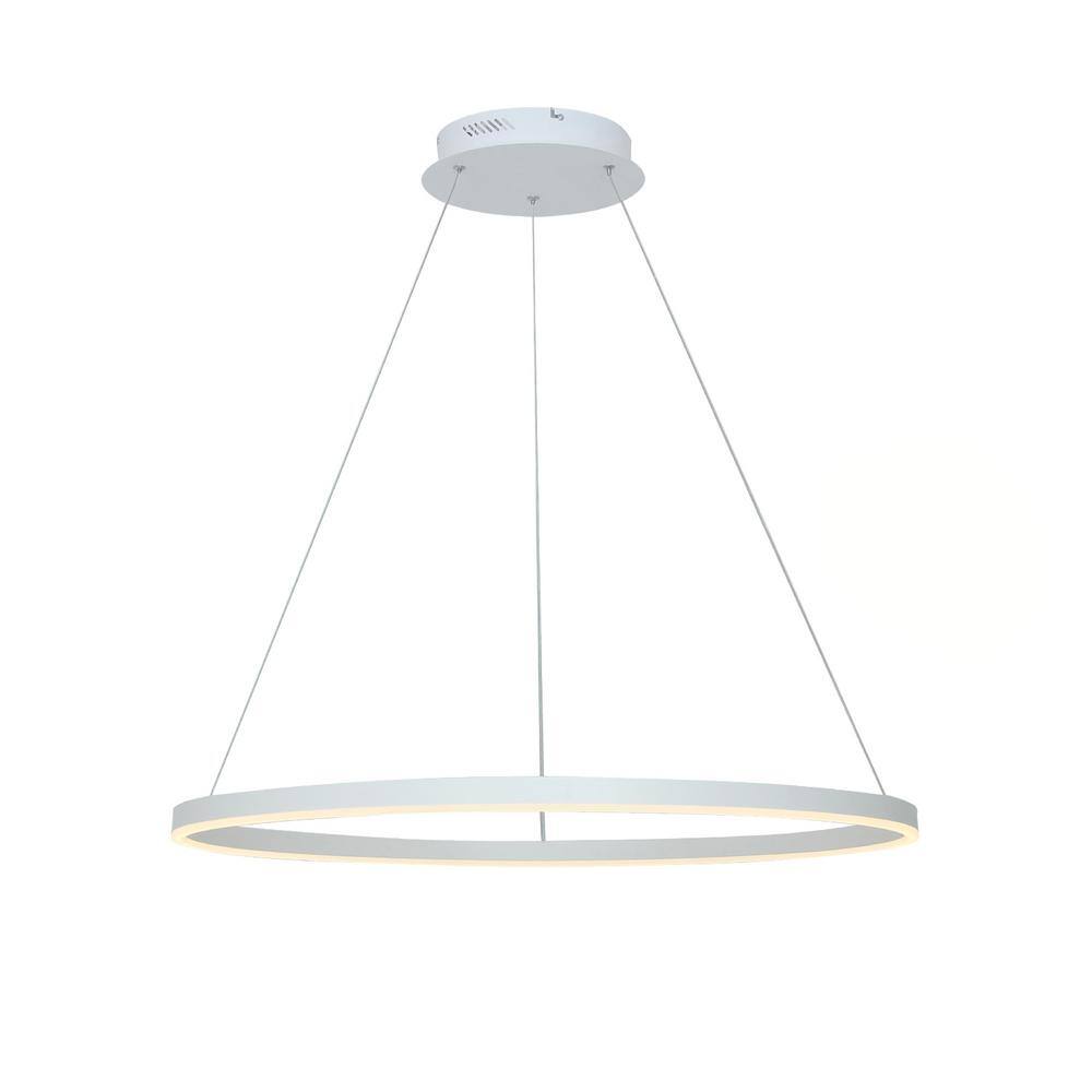 1-Light 32 in. Dimmable Integrated LED White Circle Ceiling Chandelier for Living Room Bedroom Dining Room price history on PriceWatchPro