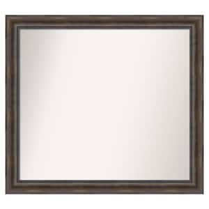 Rustic Pine Brown 41.5 in. x 37.5 in. Custom Non-Beveled Wood Framed Batthroom Vanity Wall Mirror