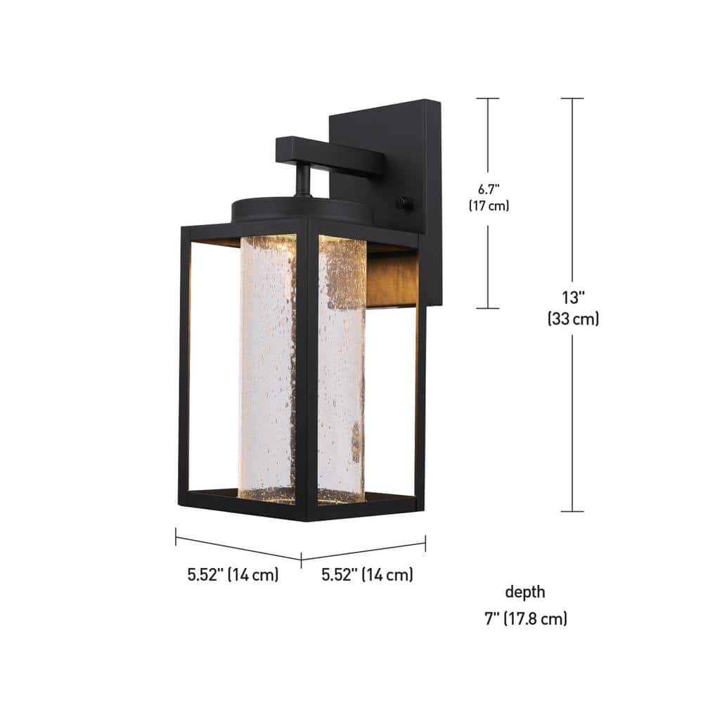 Black Matte Metal Cylinder LED Wall Sconce