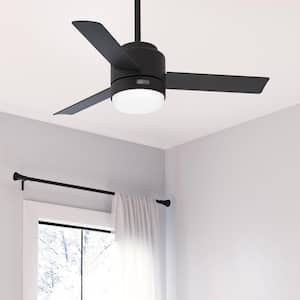 Gilmour 44 in. Indoor/Outdoor Matte Black Ceiling Fan with Light Kit and Remote Included
