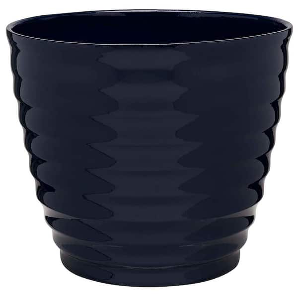 Southern Patio Beehive Medium 14 in. x 11.5 in. 20 qt. Navy Resin Decorative Pots Outdoor Planter