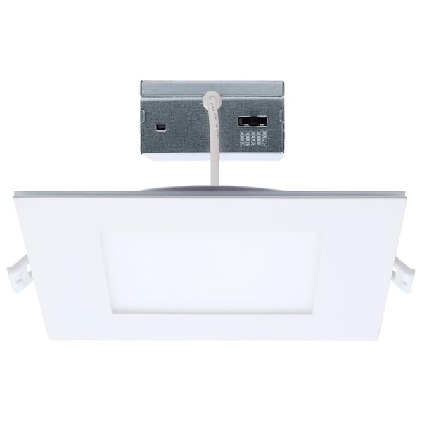 6 in. Adjustable CCT Canless New Construction IC Rated Dimmable Indoor Square Integrated LED Recessed Light Kit