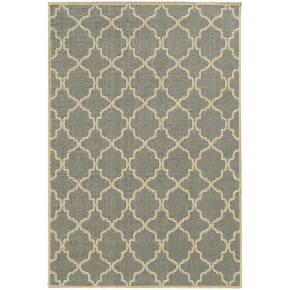 Home Decorators Collection Newport Grey 7 ft. x 10 ft. Indoor/Outdoor ...