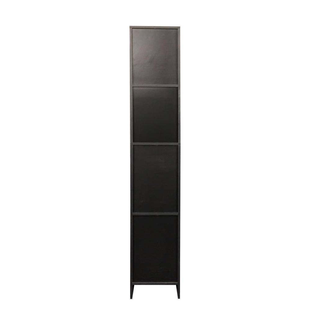 Black Wood Pantry Organizer Kitchen Cabinet with Shelves and two Doors