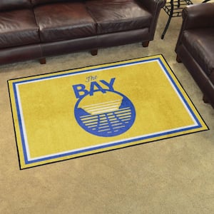 Golden State Warriors Yellow 4 ft. x 6 ft. Plush Area Rug