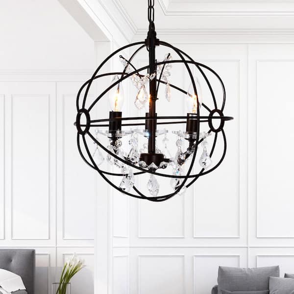 Campechia 3 Light Up Mini Chandelier With Brown Finish