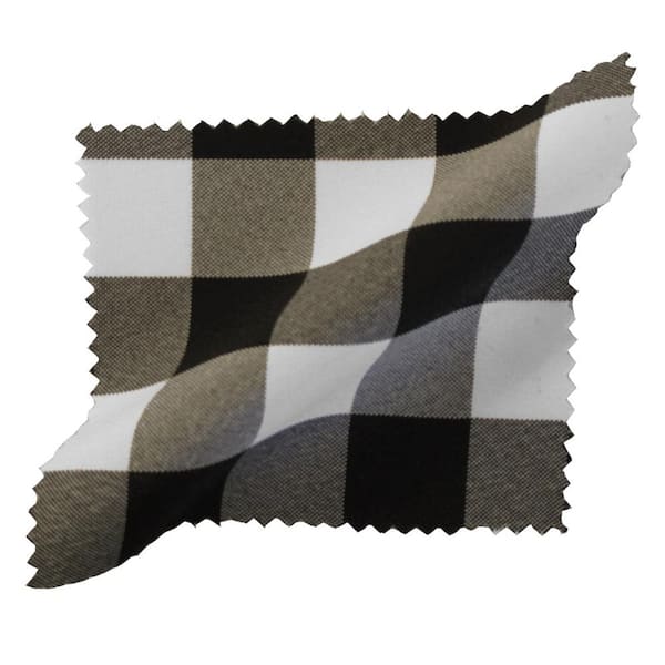 LA Linen 58 in. x 58 in. White and Black Polyester Gingham Checkered Square Tablecloth