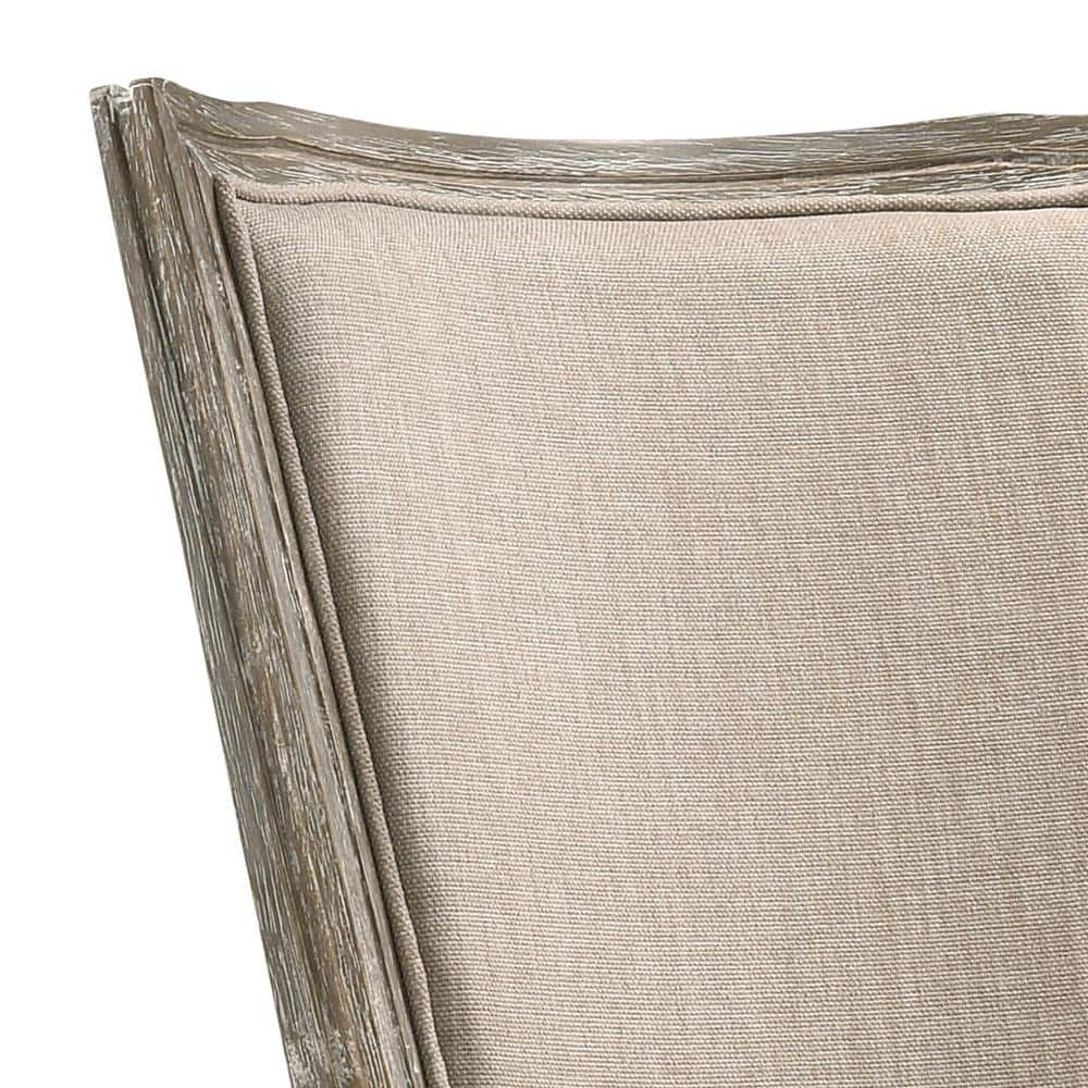 Reclaimed Gray Upholstered High Back Side Chair with Wood Frame