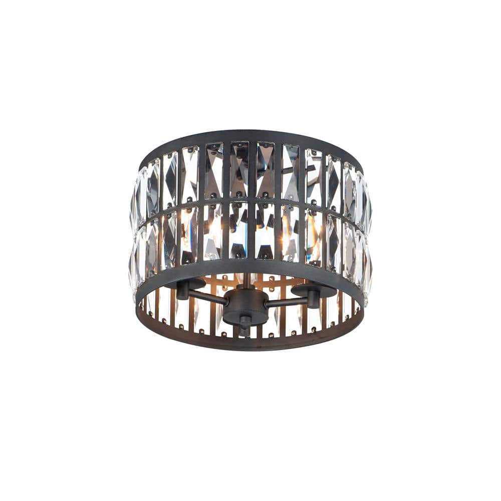 Madeline 12.5 in. Black 3-Light Flush Mount price history on PriceWatchPro