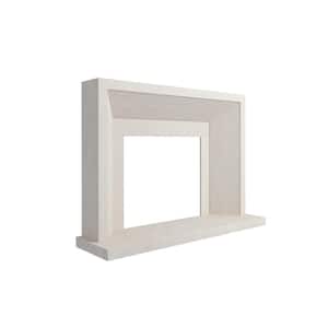 Dynasty Huntington 66 in. x 50 in. Full Surround Mantel in Natural White Limestone with Honed Finishing.