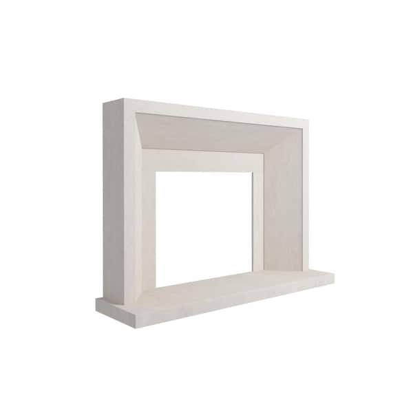 Dynasty Fireplaces Dynasty Huntington 66 in. x 50 in. Full Surround Mantel in Natural White Limestone with Honed Finishing.