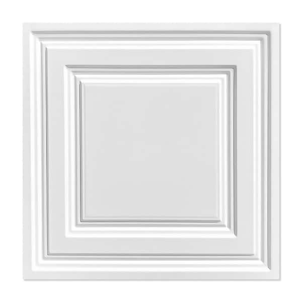 White 2 ft. x 2 ft. Decorative Smooth Ceiling Tile 48 (sq. ft. / case) 12-Tiles