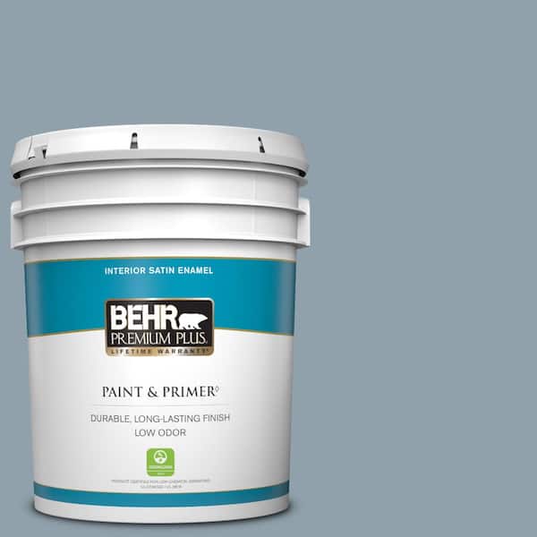 BEHR PREMIUM PLUS 5 gal. #N480-4 French Colony Satin Enamel Low Odor Interior Paint & Primer