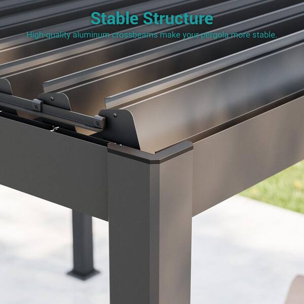 pagu_pagu_8⋈ *。 Sonkuki 12 ft. x 20 ft. All-Aluminum Louvered Pergola with