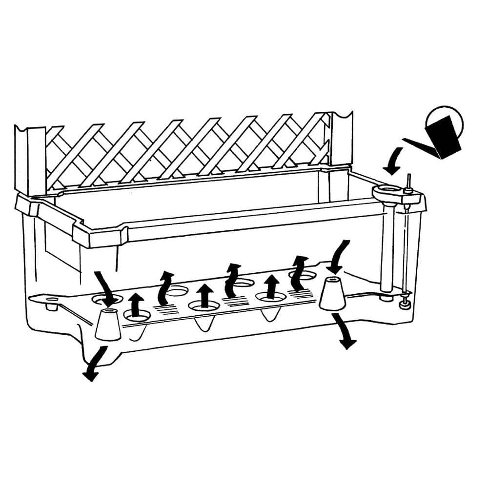 White Plastic Planter with Trellis and Water Reservoir
