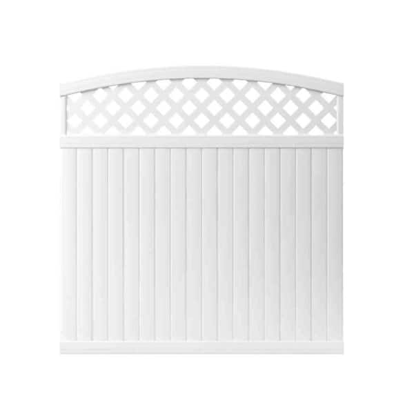 Veranda Lewiston 6 ft. H x 6 ft. W White Vinyl Arched Lattice Top Unassembled Fence Panel