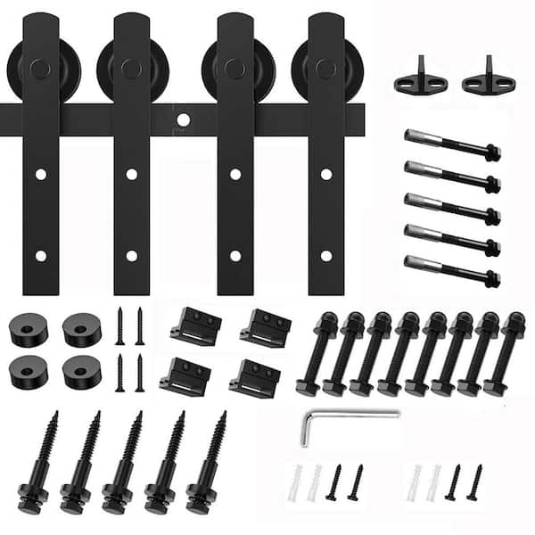 Movisa 9 ft./108 in. I-shaped Sliding Double Barn Door Hardware Kit