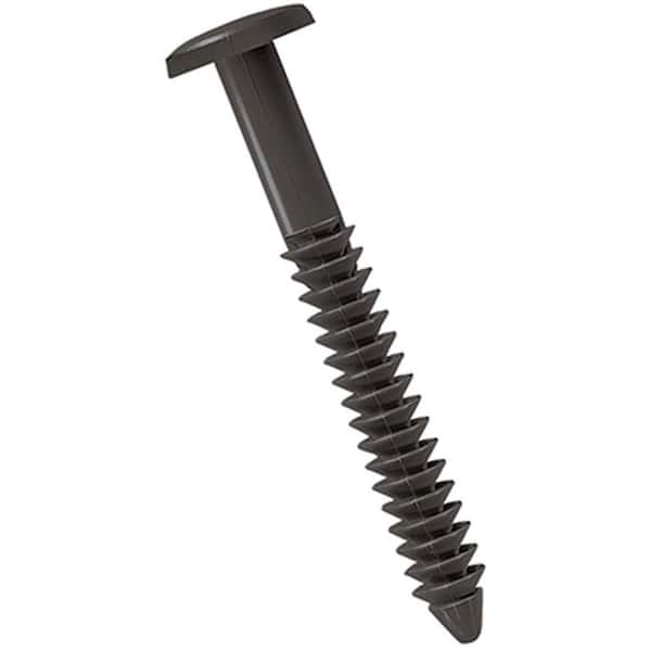 Ekena Millwork 3 in. Tuxedo Grey Lifetime Vinyl Shutter-Lok's Fasteners (12-Pack)