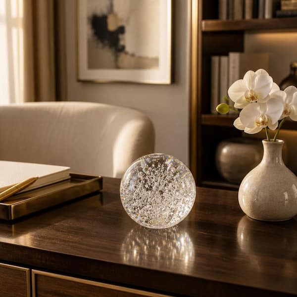 Clear 3 in. Crystal Ball Sculpture
