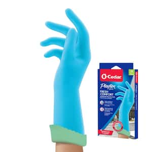 Playtex Medium Fresh Comfort Blue Latex Gloves (1-Pair)