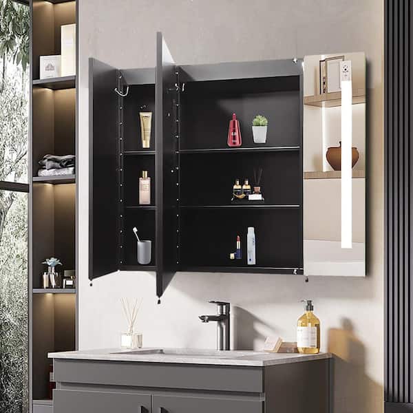 https://images.thdstatic.com/productImages/e4c97be5-ce13-41f8-b95b-5eb1a69c80f6/svn/black-and-silver-runesay-medicine-cabinets-with-mirrors-mcbk26364131-e1_600.jpg