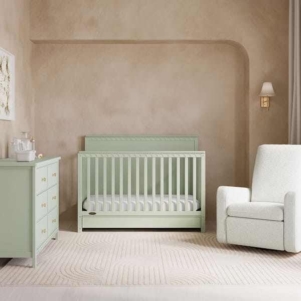 nursery sage green dresser Sage Green YappyIcon Solid Oak & Pine Nursery Dresser for Babies & Kid   Tiny Tugz